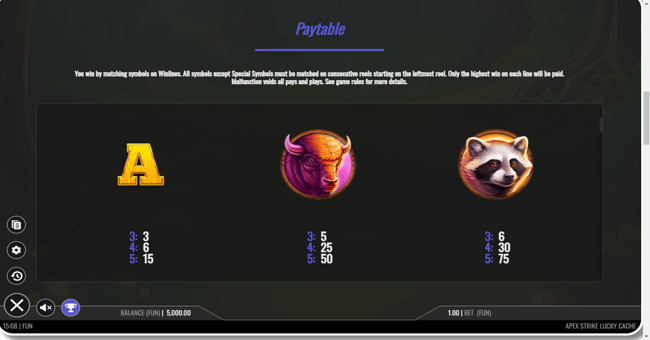 apex strike lucky cache paytable 3 paytable