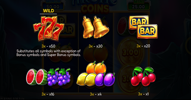 arctic coins running wins paytable paytable