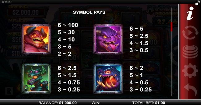 armageddon megaways paytable 1 paytable