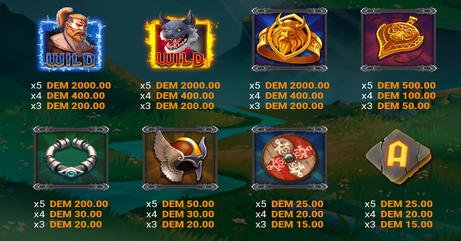 asgard legends paytable 1 paytable