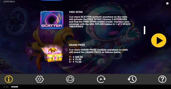 astro reels symbol paytable 1 paytable