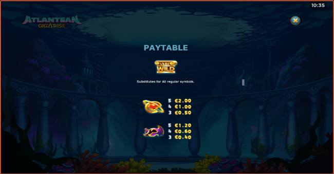 atlantean gigarise 1 paytable