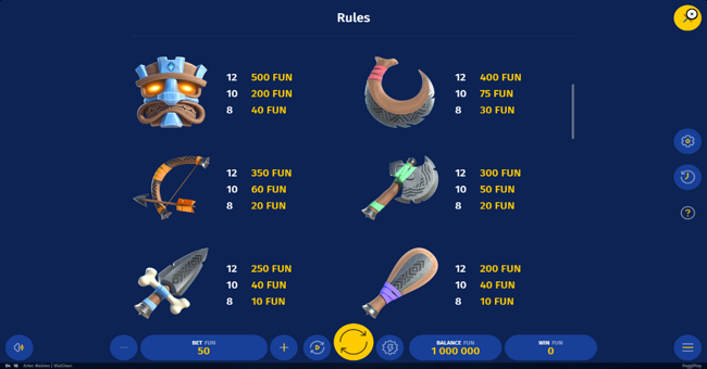 aztec maiden paytable 2 paytable