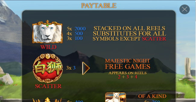 bai shi paytable 1 paytable