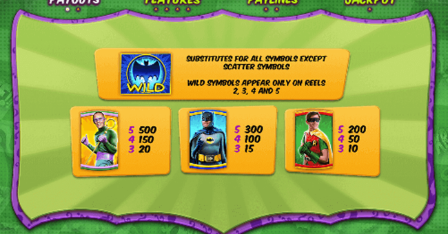 batman and the riddler riches paytable paytable