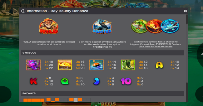 bay bounty bonanza paytable paytable