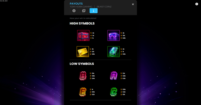 beast coinz paytable paytable