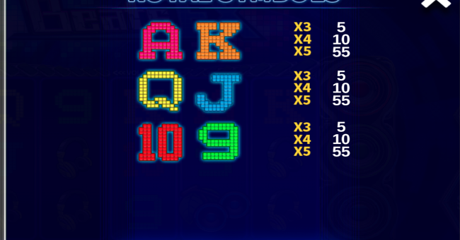 beats ex paytable 3 paytable