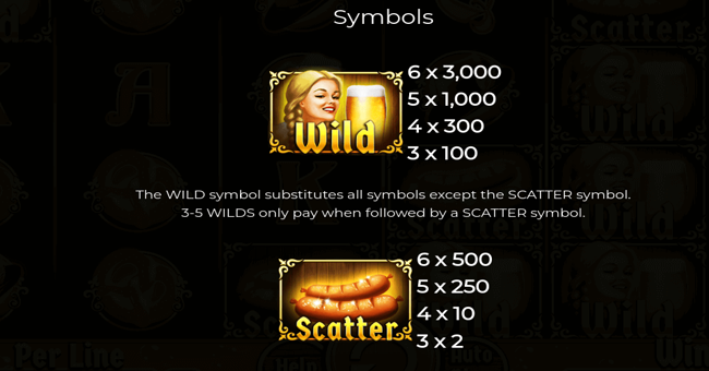 beer collection 20 lines paytable 1 paytable