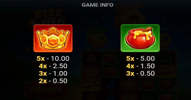 beez turn wild paytable 2 paytable