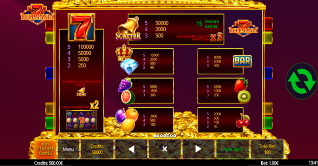 bellmania paytable paytable