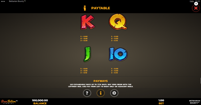 betbarian bounty paytable 3 paytable