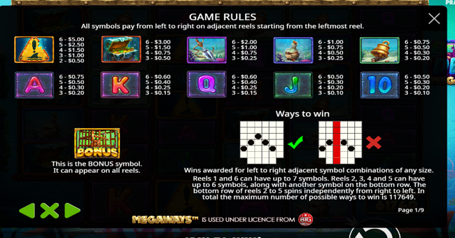 beware the deep megaways paytable paytable