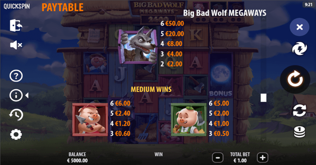 big bad wolf megaways paytable 1 paytable