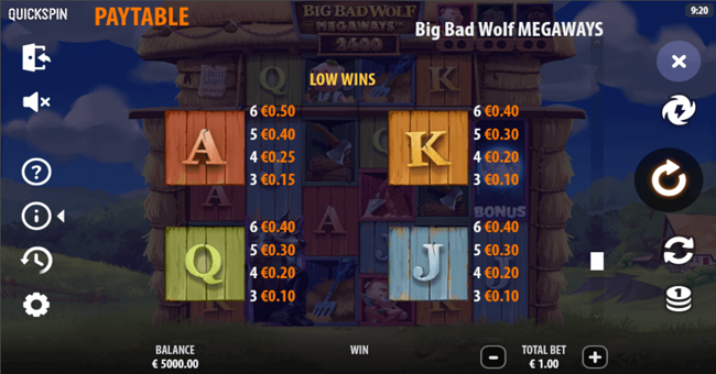 big bad wolf megaways paytable 3 paytable