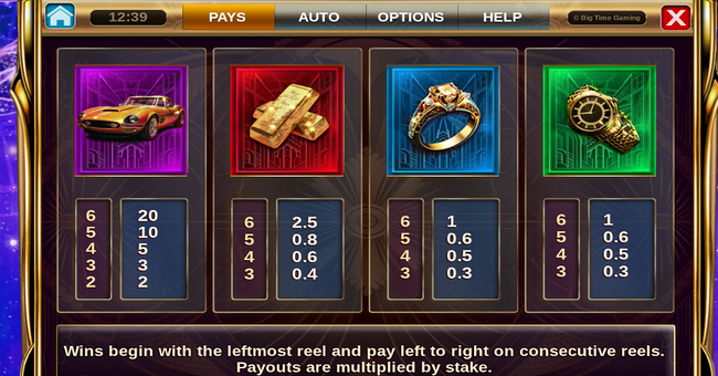 big bucks deluxe paytable 1 paytable