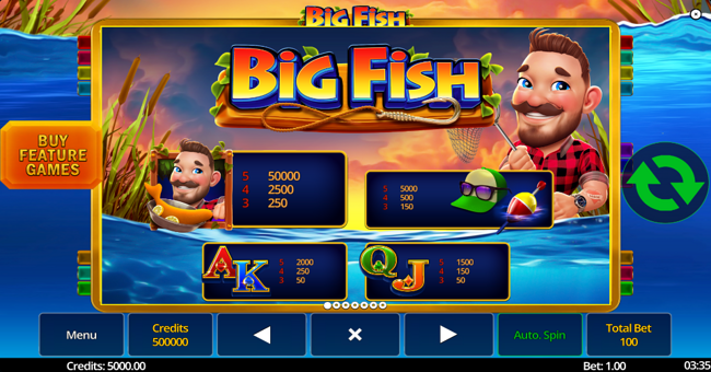 big fish paytable paytable