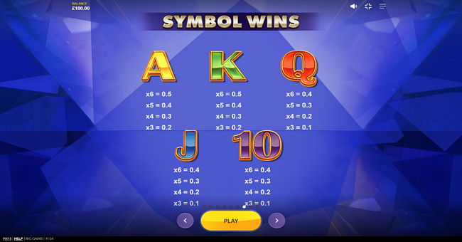 big gains paytable 2 paytable