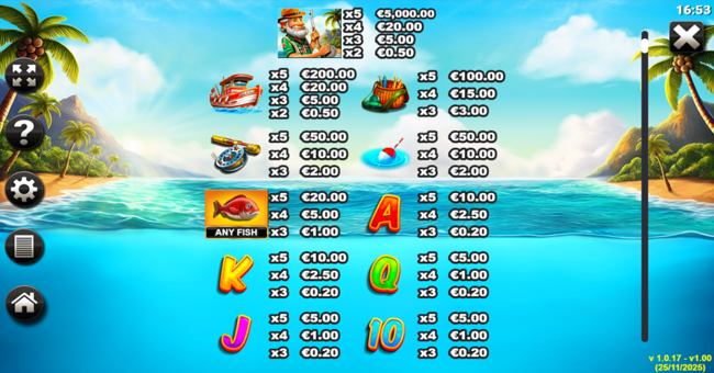 big game fishing bigger bites paytable 1 paytable