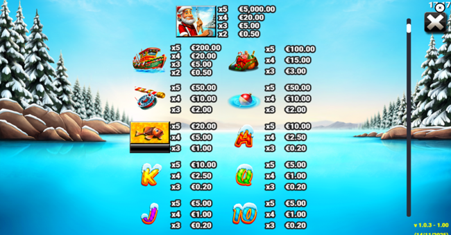 big game fishing christmas catch paytable 1 paytable