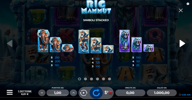 big mammut paytable 2 paytable