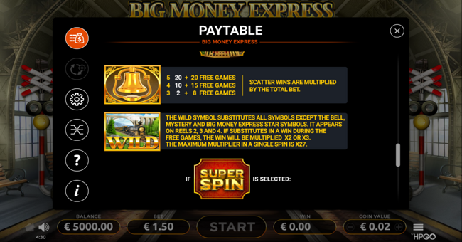 big money express paytable 3 paytable
