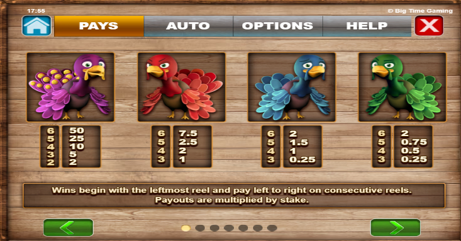 big time gaming more turkey megaways paytable 1 paytable