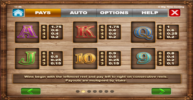 big time gaming more turkey megaways paytable 2 paytable