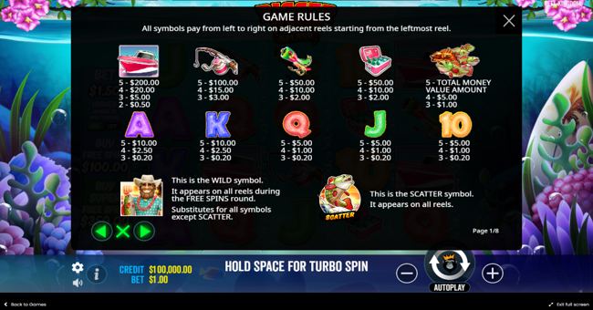 bigger bass splash paytbale paytable