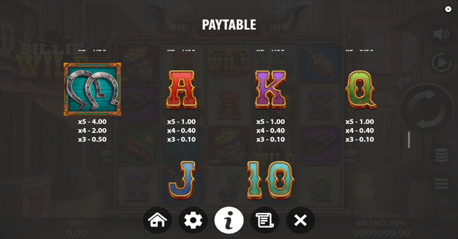 billie wild paytable 3 paytable