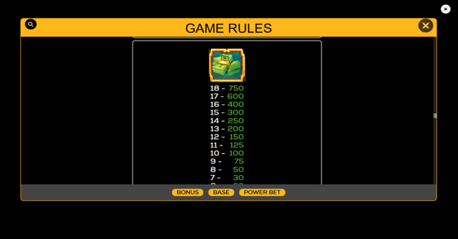 billionaires bank deluxeways paytable 6 paytable