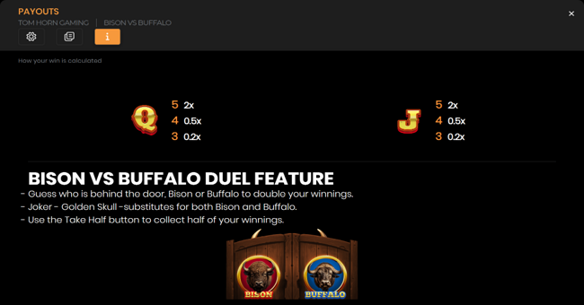 bison vs buffalo paytable 3 paytable