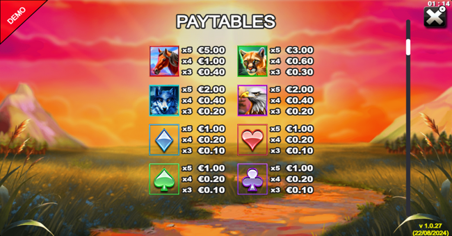 bison wilds doublemax paytable paytable