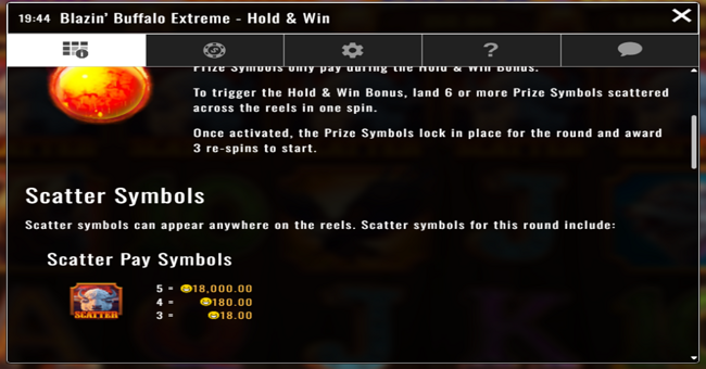 blazin buffalo extreme paytable 1 paytable