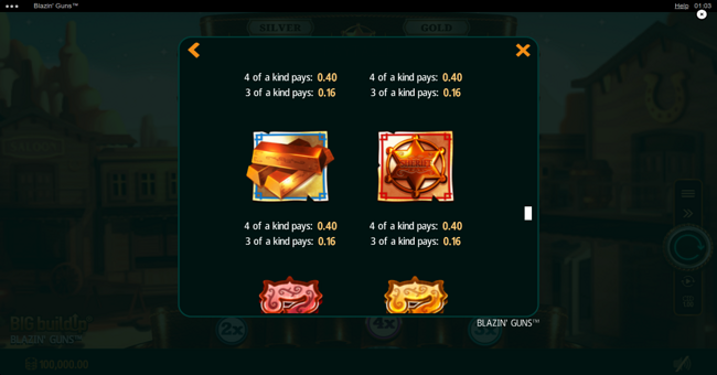 blazin guns paytable 2 paytable