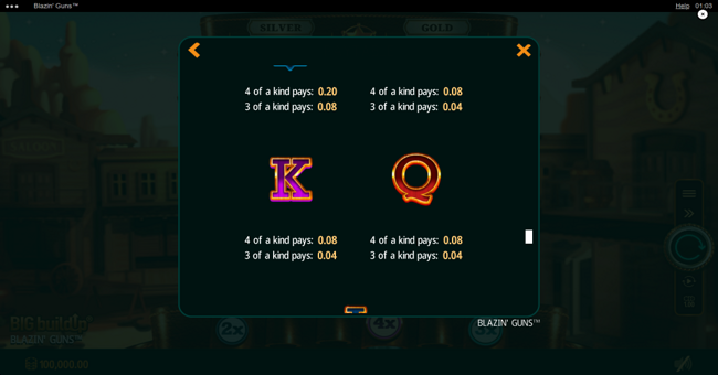 blazin guns paytable 5 paytable