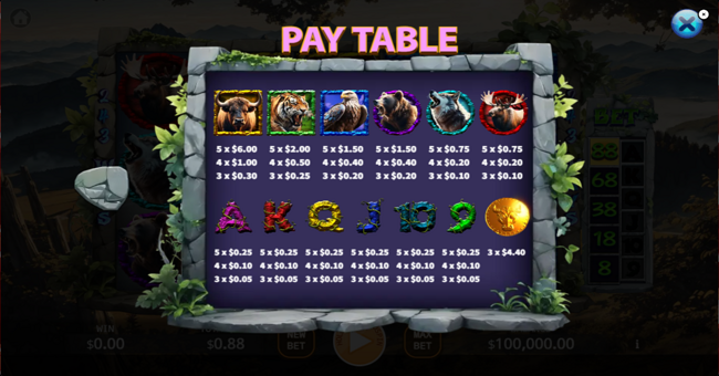 blazing buffalo paytable paytable
