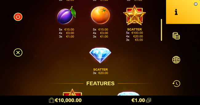 blazing crown deluxe paytable 2 paytable
