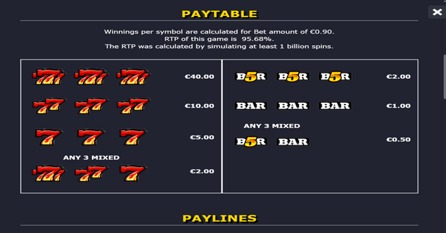 blazing frenzy paytable paytable
