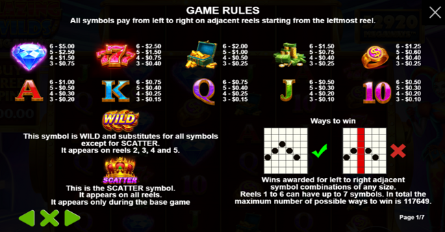 blazing wilds megaways paytable paytable