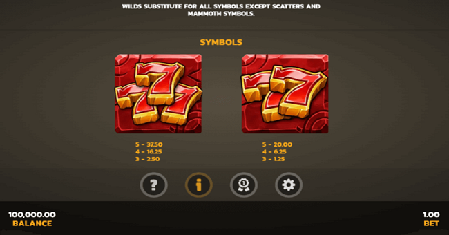 blazzing mammoth paytable 2 paytable