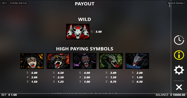 blood and shadow 2 paytable 1 paytable