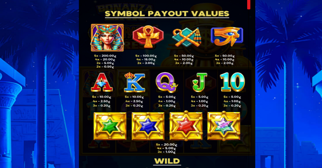 bonanza link cleopatra express paytable paytable