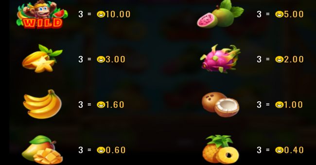 bongos bananas hold and win paytable 1 paytable