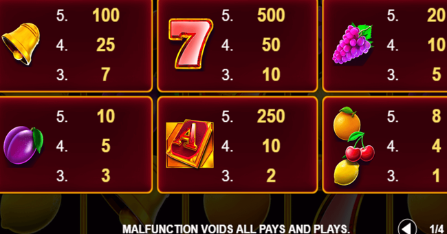 book of all ways paytable paytable