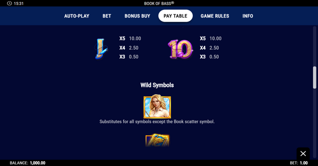 book of bass paytable 3 paytable