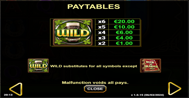 book of blarney gigablox paytable 3 paytable