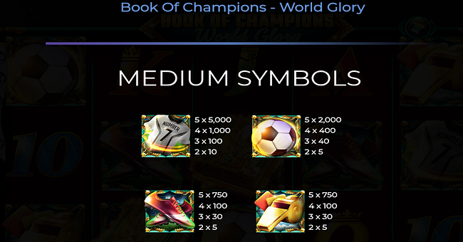 book of champions world glory paytable 1 paytable