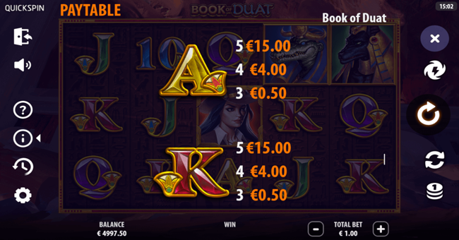 book of duat paytable 4 paytable