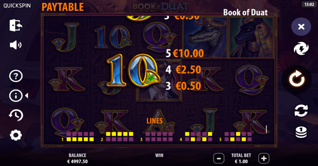 book of duat paytable 6 paytable